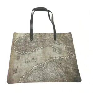 Loot Crate Shoulder Bag Map Travel Bag Leather Straps History Geographic